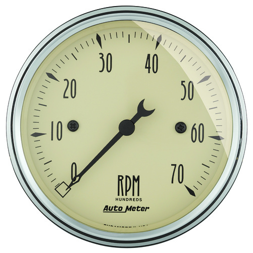 3-1/8" In-Dash Turteller, 0-7,000 Rpm, Antique Beige