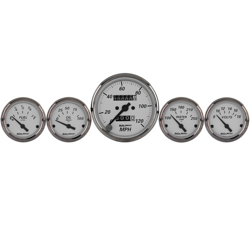 5 stk. Målesett, 3-1/8" & 2-1/16", Mech. Hastighetsmåler, American Platinum