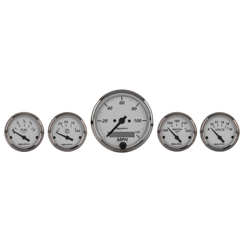 5 stk. Målesett, 3-1/8" & 2-1/16", Elec. Hastighetsmåler, American Platinum