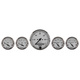 5 stk. Målesett, 3-1/8" & 2-1/16", Elec. Hastighetsmåler, American Platinum