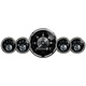 5 stk. Målesett, 3-3/8" & 2-1/16", Elec. Speedo W/Wheel Odo, Prestige Blk. Diamond