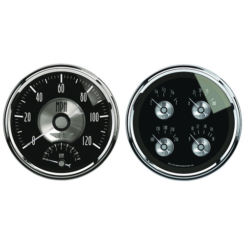 2 stk. Målesett, 5" Quad & Tach/Speedo, 240-33 Ω, Prestige Blk. Diamond