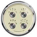 5" Quad Gauge, 100 Psi/100-250 °F/8-18v/0-90 Ω, Prestige Antique Ivory