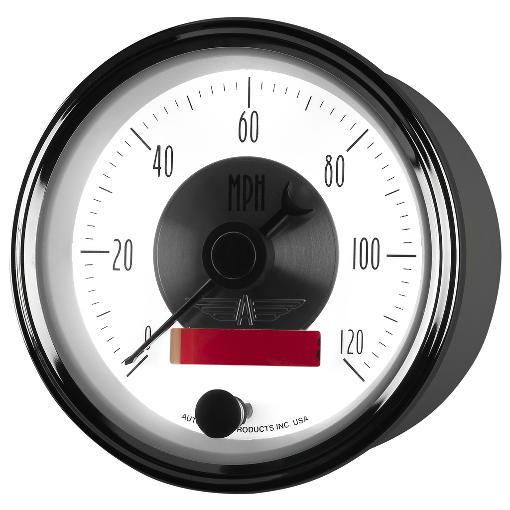 3-3/8" Hastighetsmåler, 0-120 Mph, Prestige Pearl
