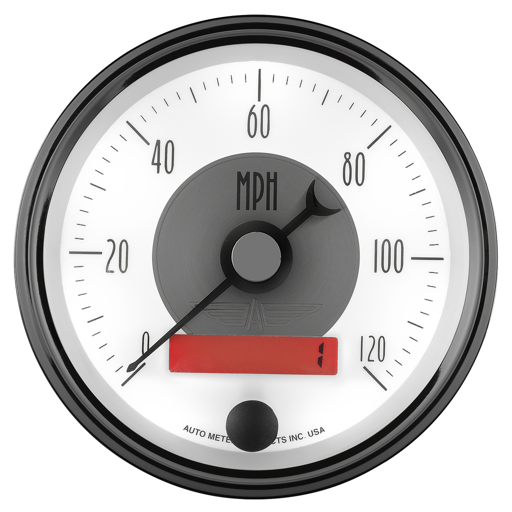 3-3/8" Hastighetsmåler, 0-120 Mph, Prestige Pearl