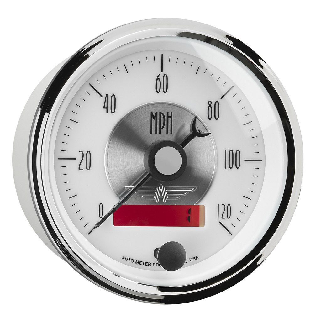 3-3/8" Hastighetsmåler, 0-120 Mph, Prestige Pearl
