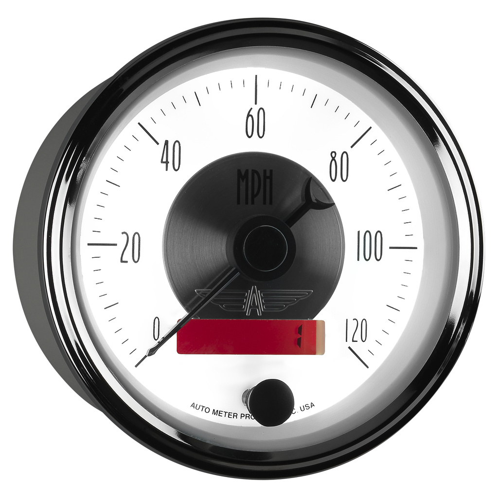 3-3/8" Hastighetsmåler, 0-120 Mph, Prestige Pearl