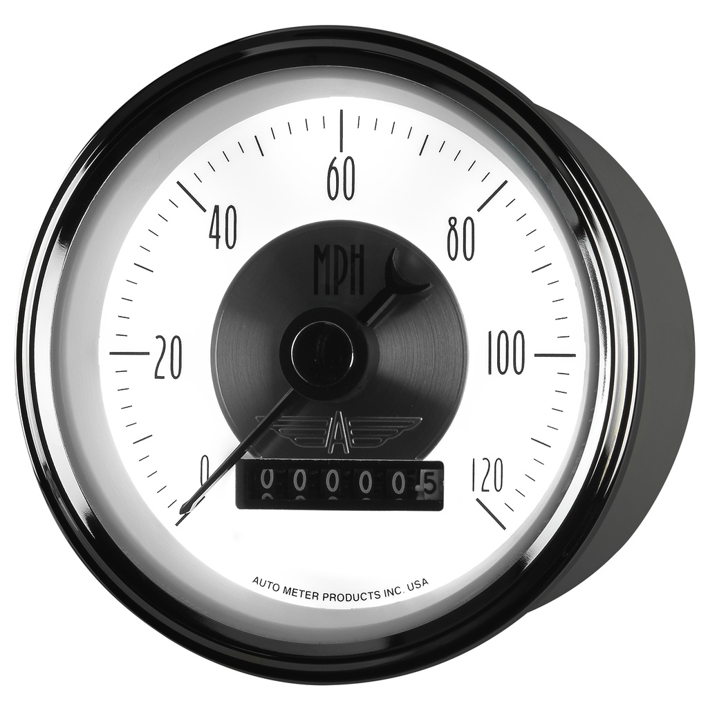 3-3/8" Hastighetsmåler, 0-120 Mph, Prestige Pearl