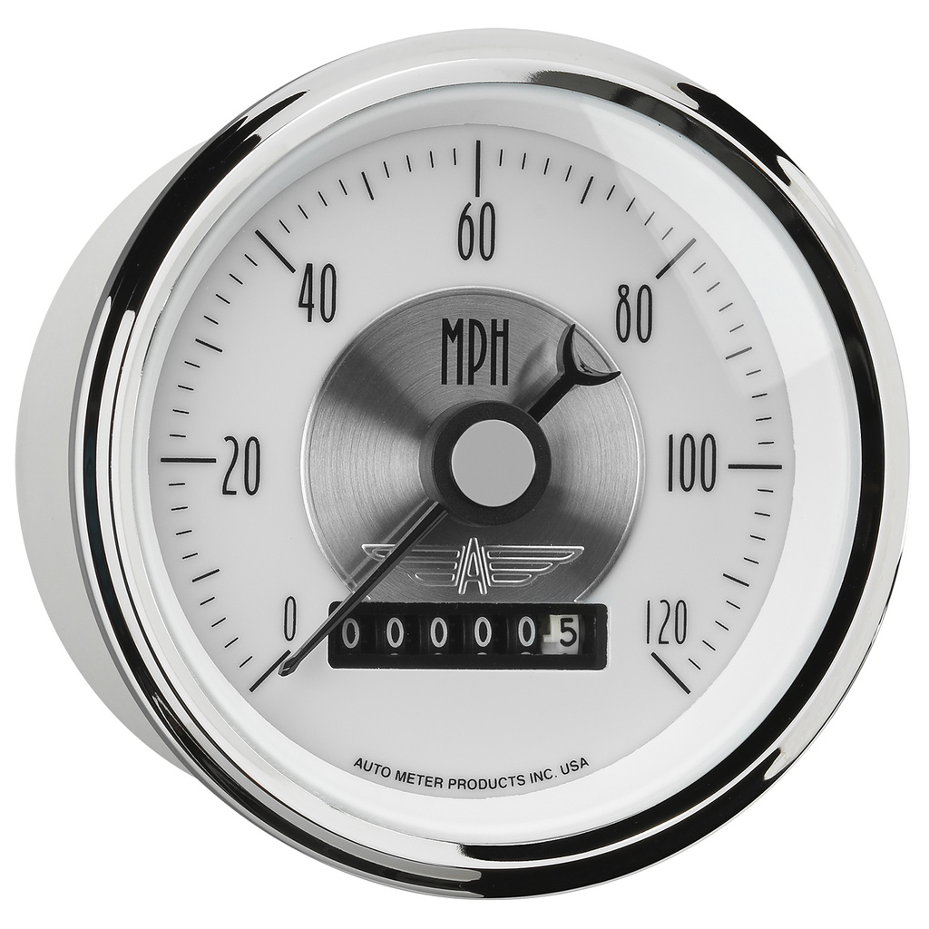 3-3/8" Hastighetsmåler, 0-120 Mph, Prestige Pearl