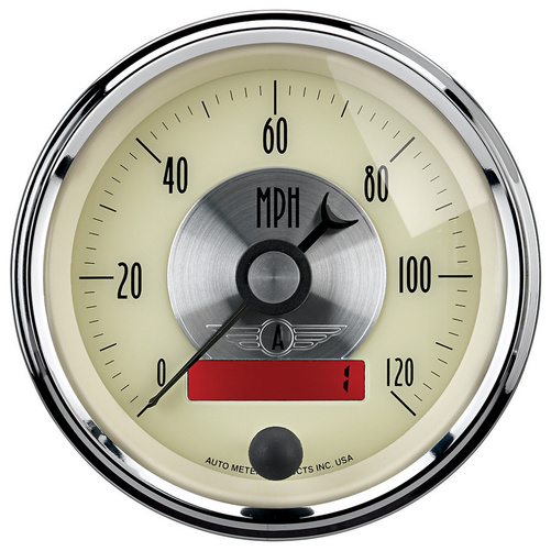 3-3/8" Hastighetsmåler, 0-120 Mph, Prestige Antique Ivory