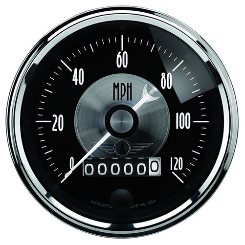 3-3/8" Hastighetsmåler, 0-120 Mph, Prestige Black Diamond