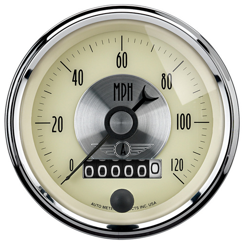 3-3/8" Hastighetsmåler, 0-120 Mph, Prestige Antique Ivory