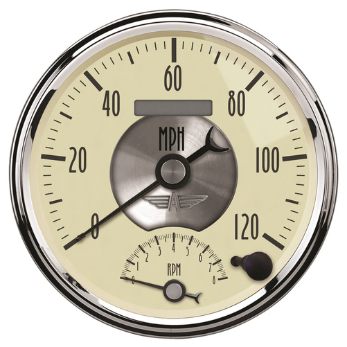 5" Turteller/Speedometer Combo, 8k Rpm/120 Mph, Prestige Antique Ivory