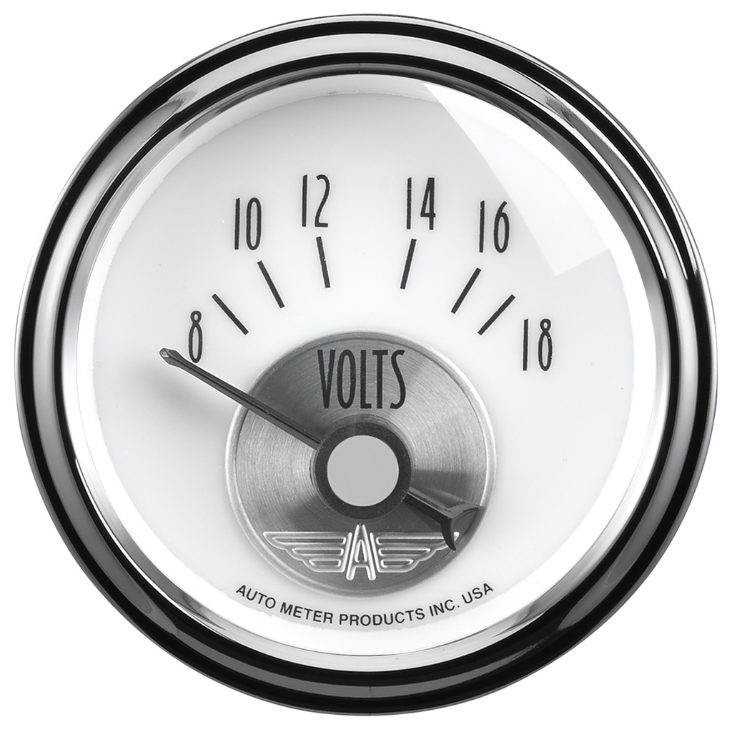 2-1/16" Voltmeter, 8-18v, Prestige Pearl