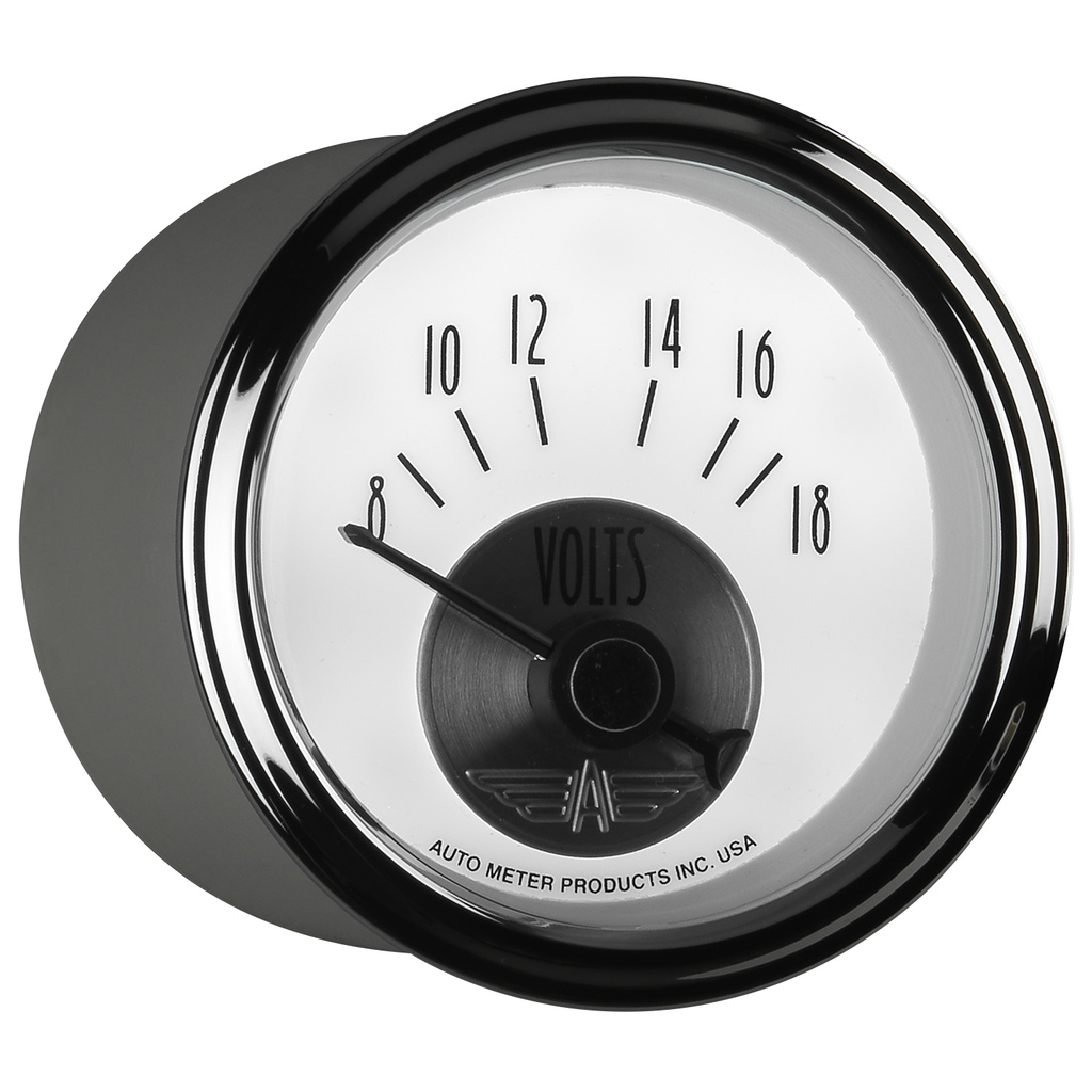 2-1/16" Voltmeter, 8-18v, Prestige Pearl