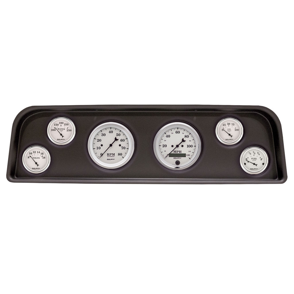6-målers tilpasset dashbordsett, Gmc Truck 60-66, Old Tyme White