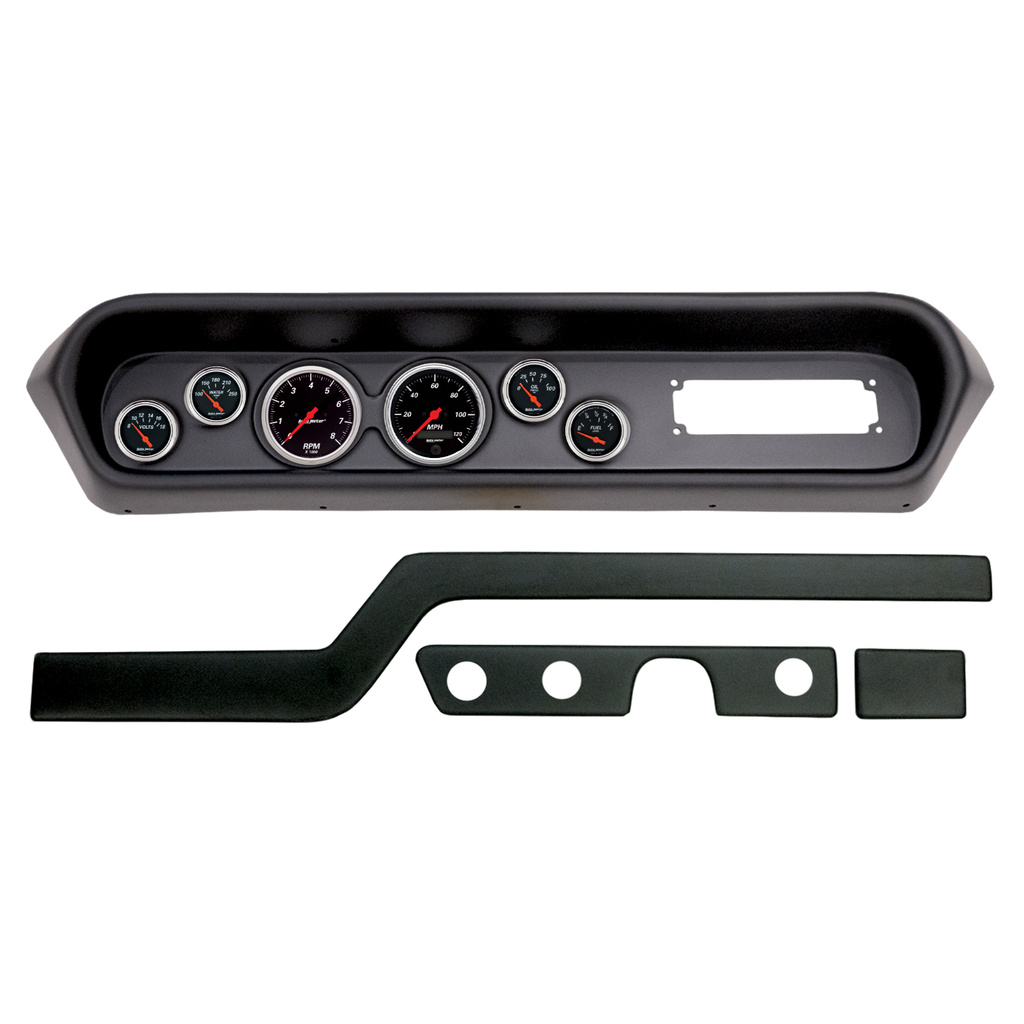 6-målers tilpasset dashbordsett, Pontiac Gto/Lemans 64-65, Designer Black