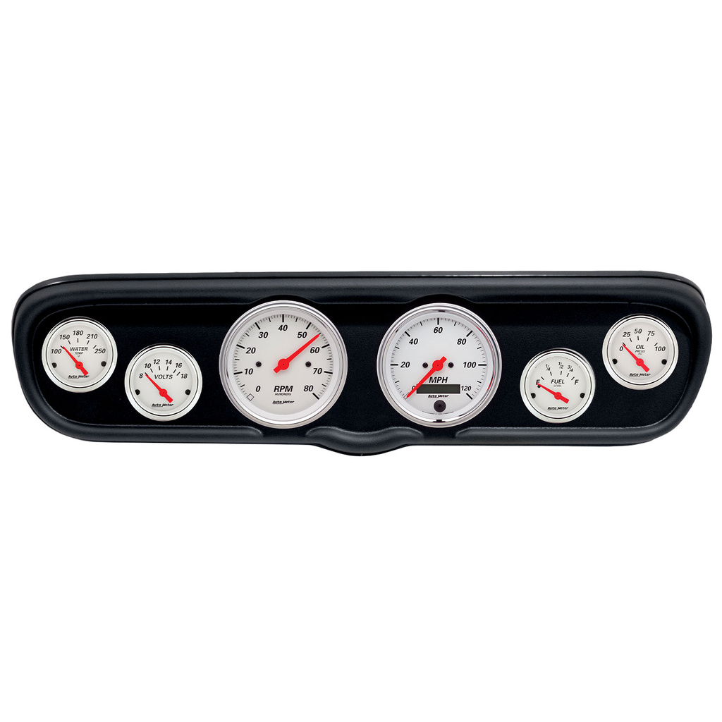 6-målers tilpasset dashbordsett, Ford Mustang 66, Antique Beige