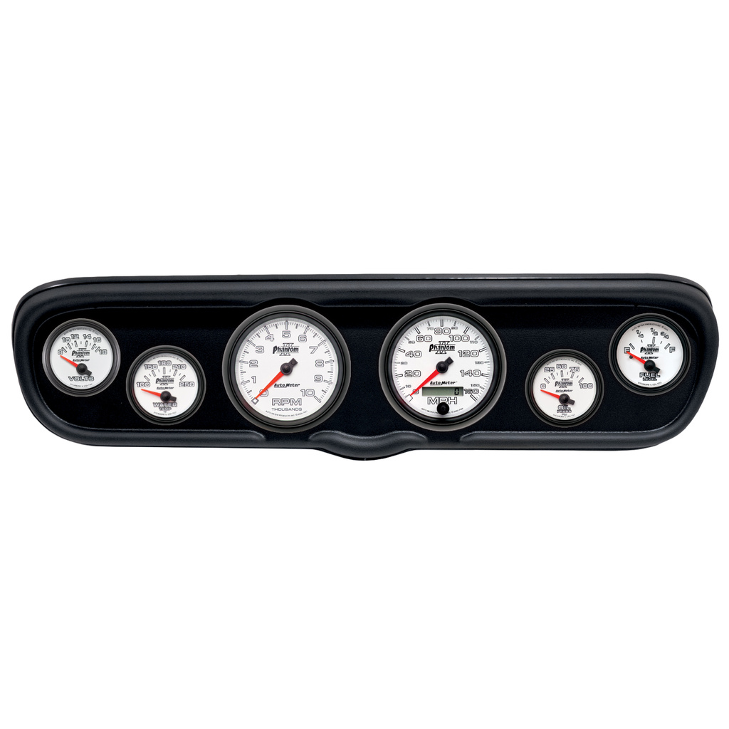 6-målers tilpasset dashbordsett, Ford Mustang 66, Old Tyme White
