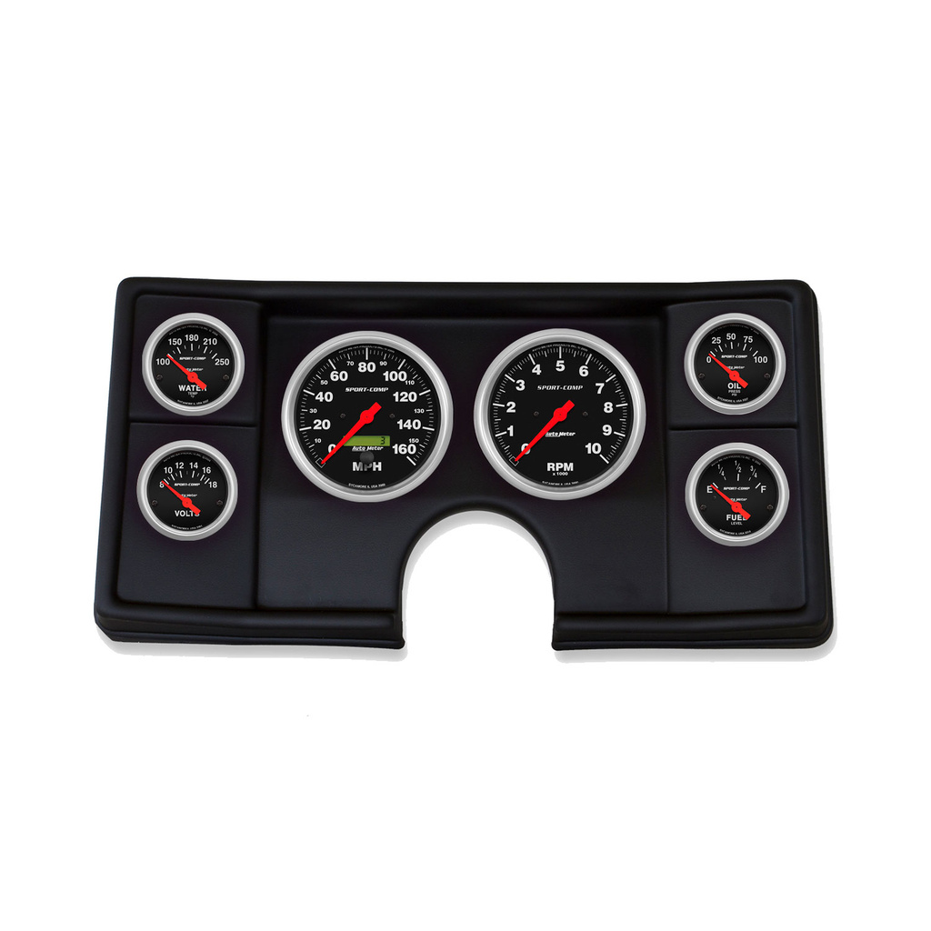 6 Gauge Direct Fit Dash Kit, Malibu/El Camino/Montecarlo 82-87, Sport-Comp