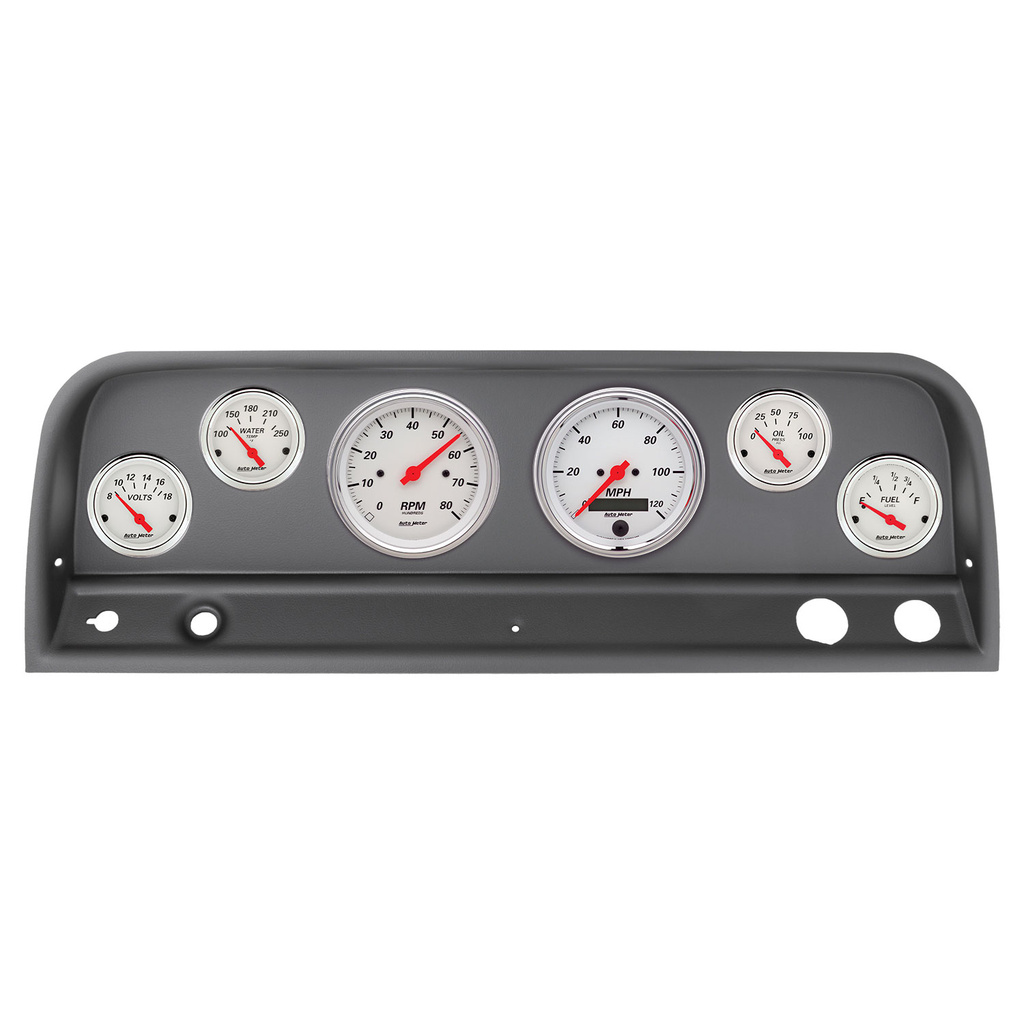 6-målers tilpasset dashbordsett, Chevy Truck 64-66, Arctic White