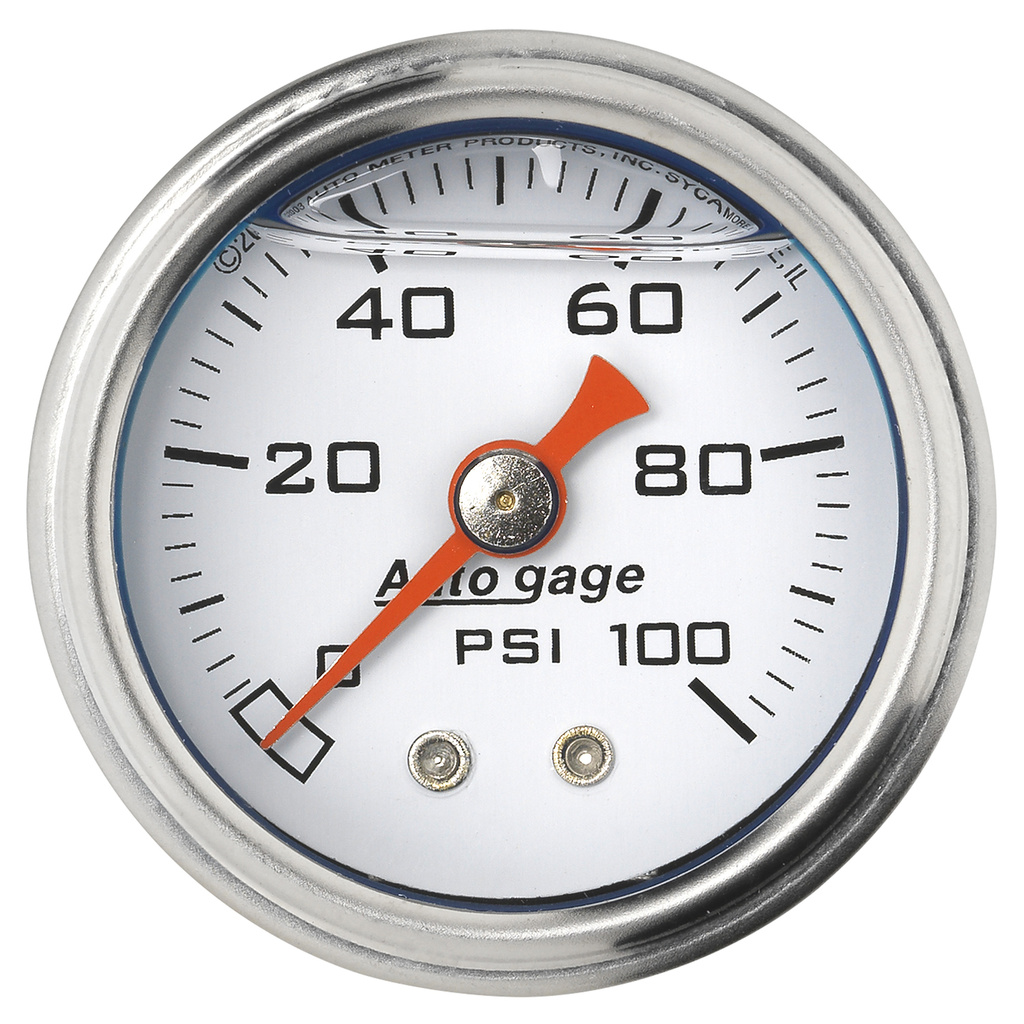 1-1/2" Trykk, 0-100 Psi, White