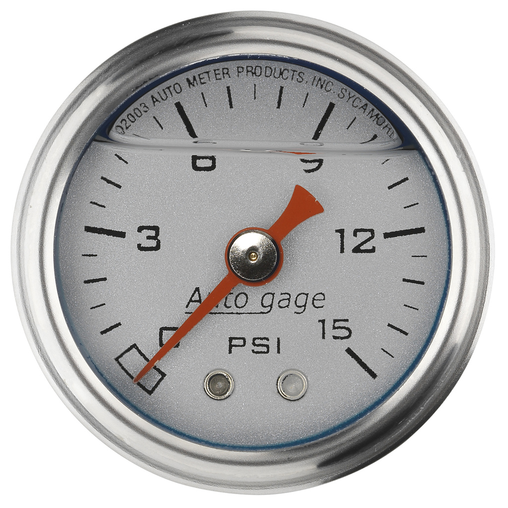 1-1/2" Trykk, 0-15 Psi, Silver