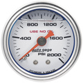 1-1/2" Trykk, 0-2,000 Psi, White