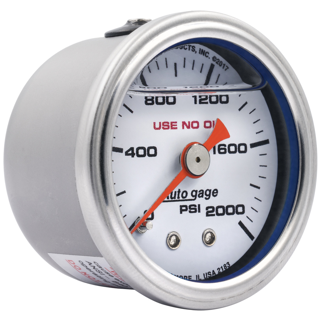 1-1/2" Trykk, 0-2,000 Psi, White