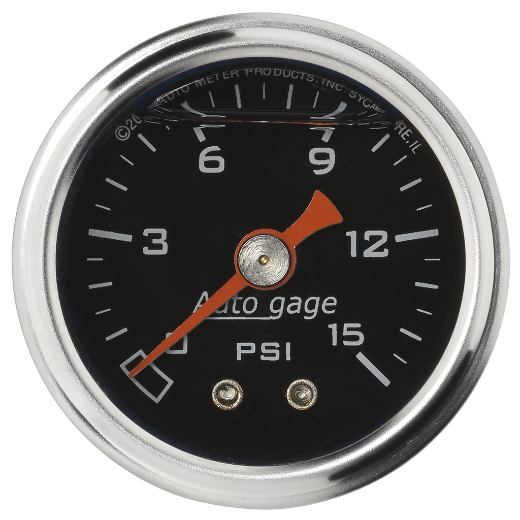 1-1/2" Trykk, 0-15 Psi, Black
