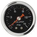 1-1/2" Trykk, 0-15 Psi, Black