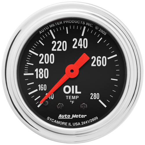 2-1/16" Oljetemperatur, 140-280 °F, Traditional Chrome