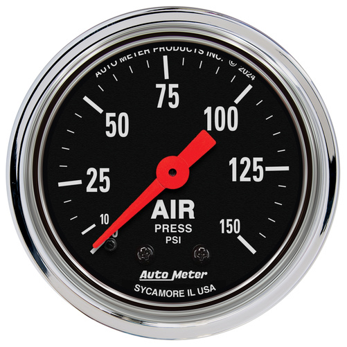 2-1/16" Air Trykk, 0-150 Psi, Traditional Chrome