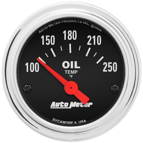 2-1/16" Oljetemperatur, 100-250 °F, Traditional Chrome