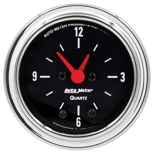 2-1/16" Klokke, 12 timer, Traditional Chrome