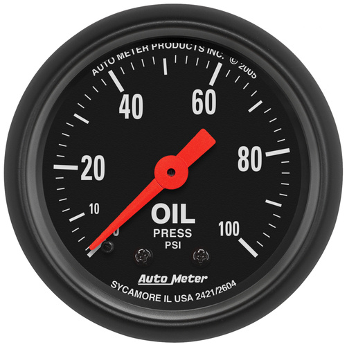 2-1/16" Oljetrykk, 0-100 Psi, Z-Series