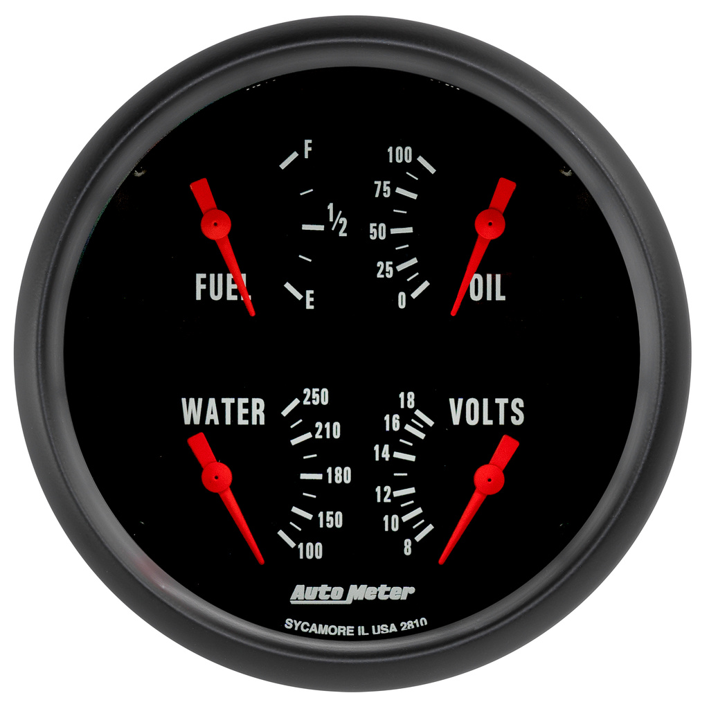 5" Quad Gauge, 100 Psi/100-250 °F/8-18v/240-33 Ω, Z-Series