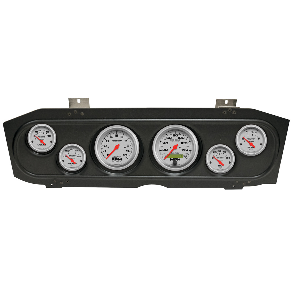 6-målers tilpasset dashbordsett, Mercury Cougar 69-70, Ultra-Lite
