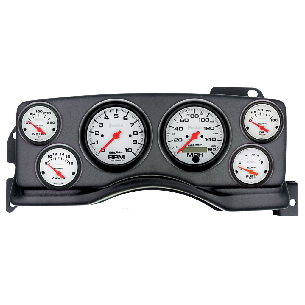 6-målers tilpasset dashbordsett, Ford Mustang 90-93, Phantom