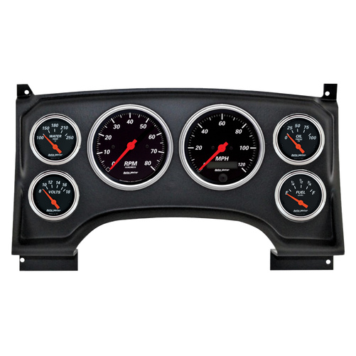 6-målers tilpasset dashbordsett, Chevy S10 Truck 94-97, Designer Black