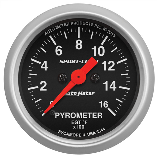 2-1/16" Pyrometer, 0-1600 °F, Sport-Comp