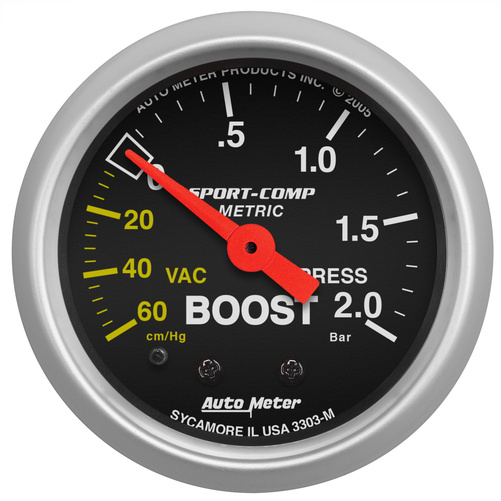 2-1/16" Boost/Vakuum, 60 Cm Hg-2.0 Bar, Sport-Comp