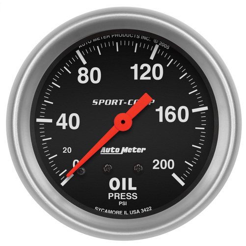 2-5/8" Oljetrykk, 0-200 Psi, Sport-Comp