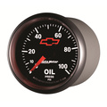 2-1/16" Oljetrykk, 0-100 Psi, Chevy Red Bowtie, Black