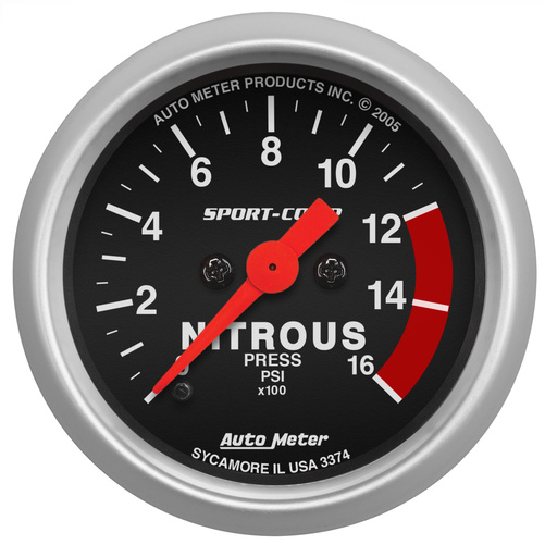 2-1/16" Nitrous Trykk, 0-1600 Psi, Sport-Comp