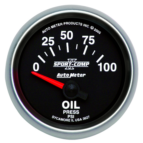 2-1/16" Oljetrykk, 0-100 Psi, Sport-Comp Ii