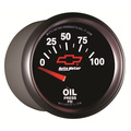 2-1/16" Oljetrykk, 0-100 Psi, Chevy Red Bowtie, Black