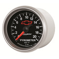 2-1/16" Pyrometer, 0-2000 °F, Chevy Red Bowtie, Black