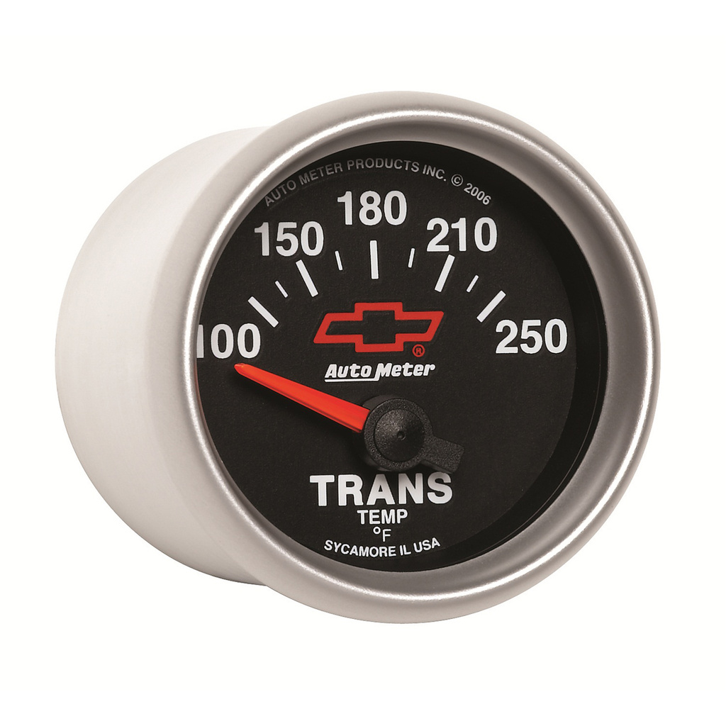 2-1/16" Transmisjon Temperatur, 100-250 °F, Chevy Red Bowtie, Black