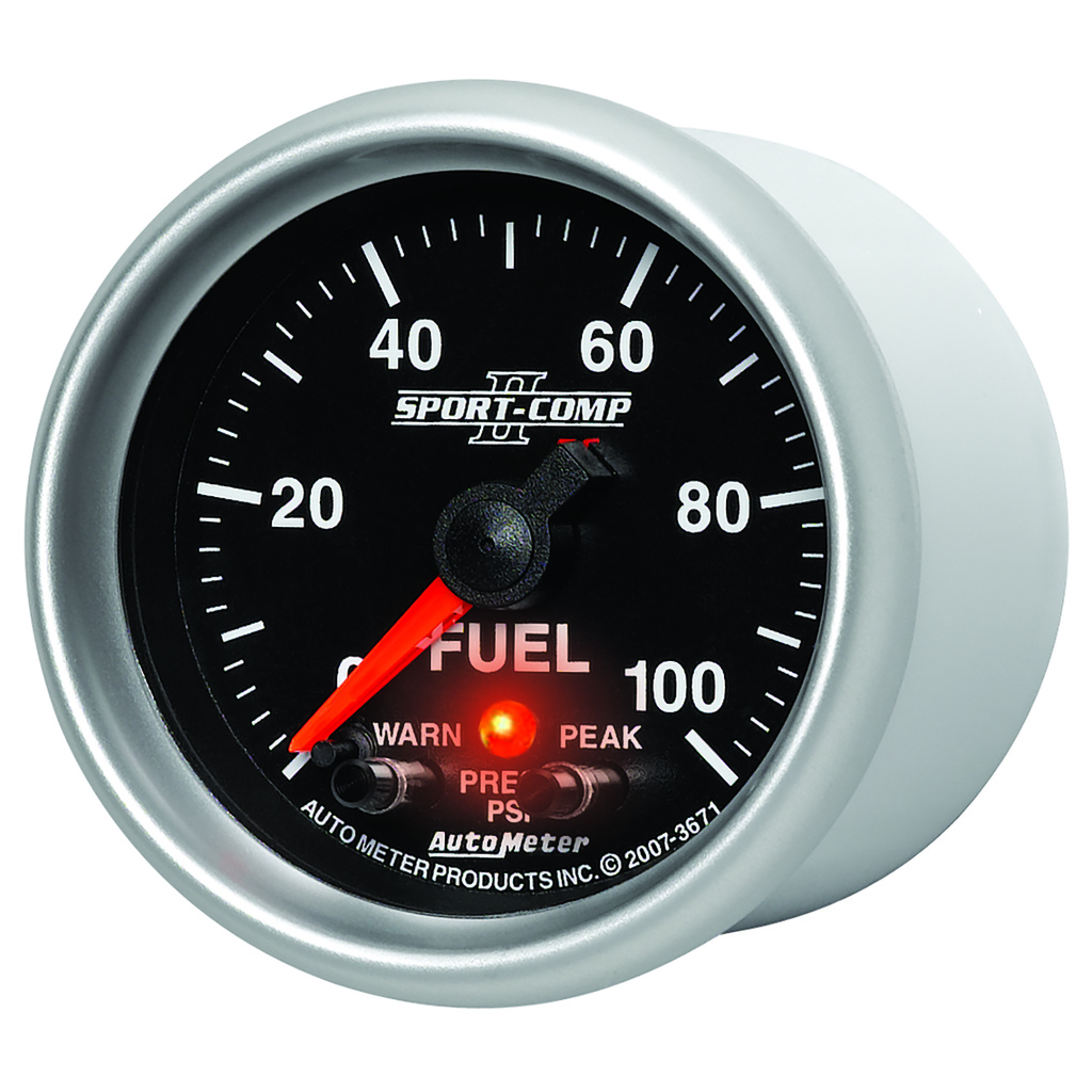 2-1/16" Drivstoff Trykk, 0-100 Psi, Sport-Comp Ii